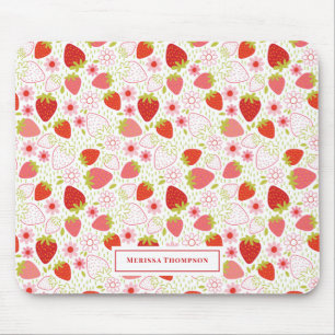 Personlig Cute Red Strawberry Mönster Musmatta