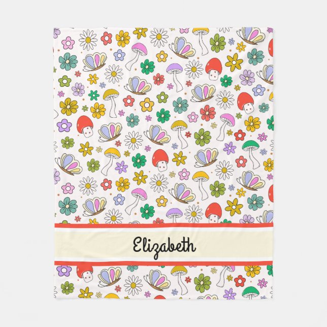 Personlig Cute Retro 90s Y2k Fleece Blanket (Framsidan)