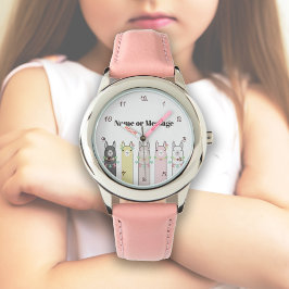 Personlig Cute Retro Colorful Llamas Animal Armbandsur