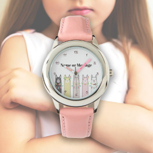 Personlig Cute Retro Colorful Llamas Animal Armbandsur