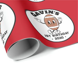 Personlig Cute Retro Football Födelsedagsfest Presentpapper