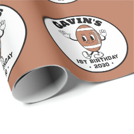 Personlig Cute Retro Football Födelsedagsfest Presentpapper