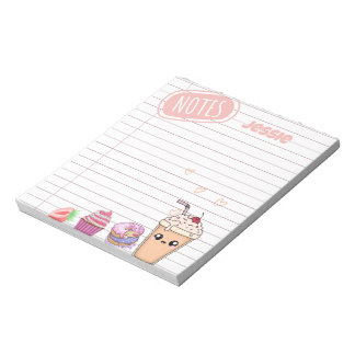 Personlig Cute Roligt Kawaii Foodies Line Papper Anteckningsblock