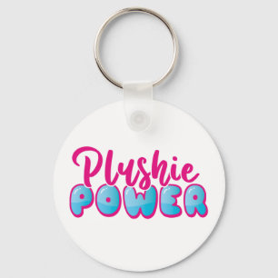 Personlig Cute Rosa Blue Plushie Power Photo Nyckelring