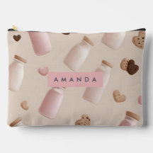 Personlig Cute Rosa Cookie och Strawberry Mjölk