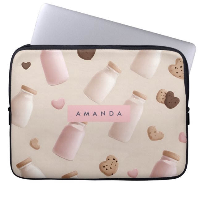 Personlig Cute Rosa Cookie och Strawberry Mjölk Laptop Fodral (Framsidan)
