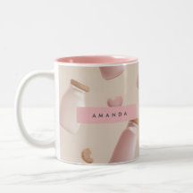 Personlig Cute Rosa Cookie och Strawberry Mjölk