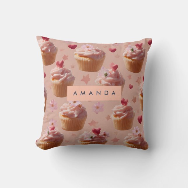 Personlig Cute Rosa Cupaka Mönster Kudde (Framsida)