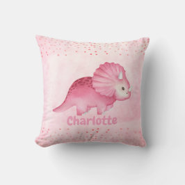 Personlig Cute Rosa Dinosaur Kudde