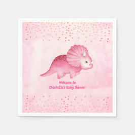 Personlig Cute Rosa Dinosaur Pappersservett