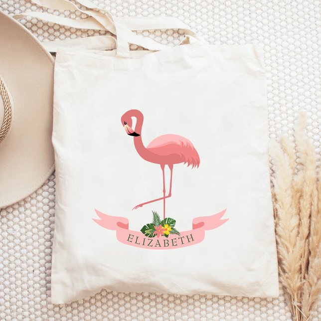 Personlig Cute Rosa Flamingo Tygkasse (Skapare uppladdad)