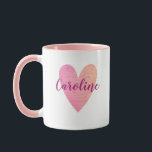 Personlig Cute Rosa Heart Mugg<br><div class="desc">Anpassa det här feminina träet till rosa mugg med namn i någon du kärlek! Designad av Blackberry Boulevard.</div>