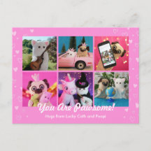Personlig Cute Rosa Hjärtar med Photo Plushiemail