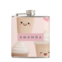 Personlig Cute Rosa Kawaii Coffee Kopp Fickplunta