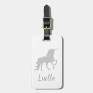 Personlig Cute Rosa Kids Unicorn-resetagg Bagagebricka
