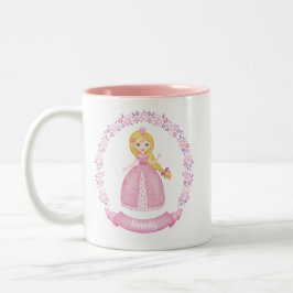 Personlig Cute Rosa Princess Två-Tonad Mugg