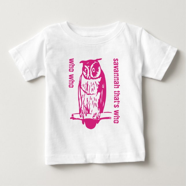 Personlig Cute Rosa som Uggla T-shirt (Framsida)