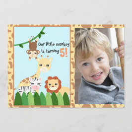 Personlig Cute Safari Birthday Inbjudningar