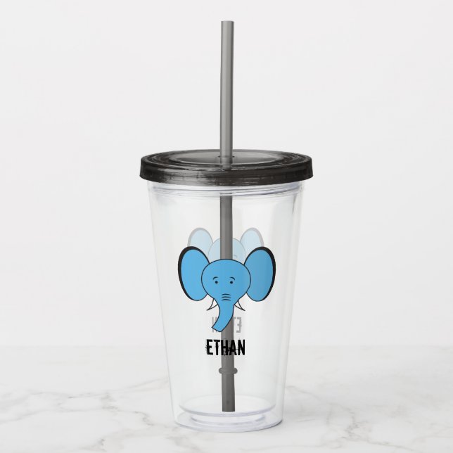 Personlig Cute Safari Elephant Illustration Take Away Mugg (Framsida)