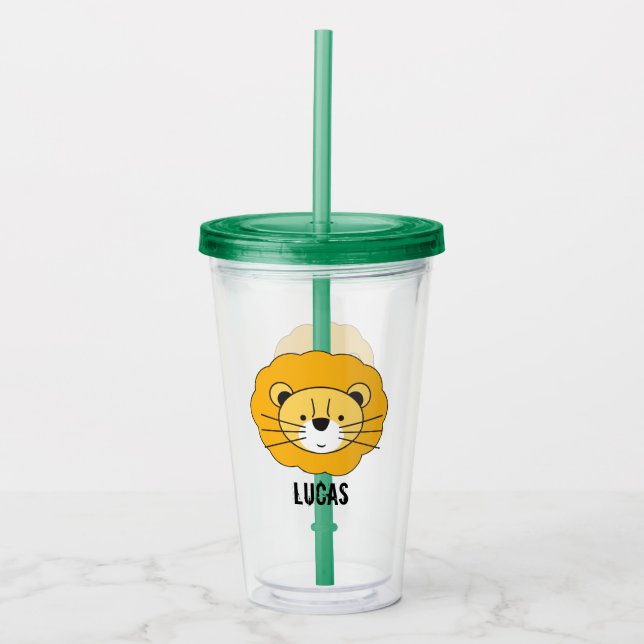 Personlig Cute Safari Lejonare illustration Take Away Mugg (Framsida)