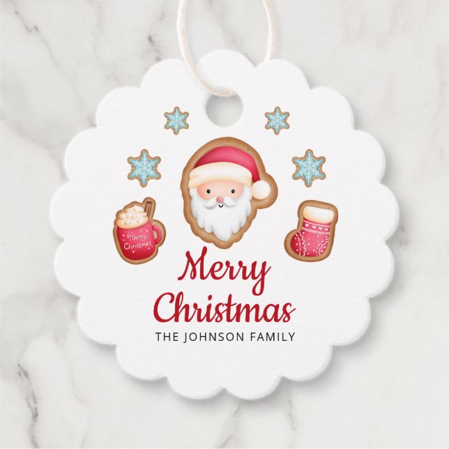Personlig Cute Santa God jul Gåvor Etiketter (Framsida)