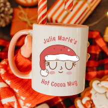 Personlig Cute Santa Hat Hett Cocoa Mugg för barn