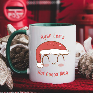 Personlig Cute Santa Hat Hett Cocoa Mugg för barn