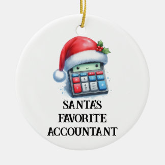 Personlig Cute Santa's Favorite Accountant Julgransprydnad Keramik