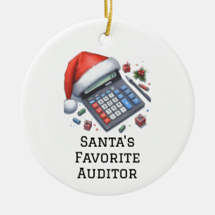Personlig Cute Santa's Favorite Auditor Julgransprydnad Keramik