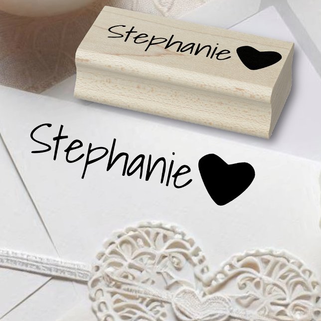 Personlig Cute Simple Heart Namn Anpassningsbar Or Stämpel (Skapare uppladdad)