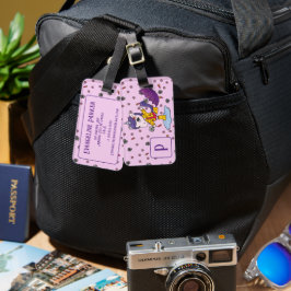 Personlig Cute & Simple Rosa Unicorn Blommigt Bagagebricka