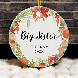 Personlig Cute Sister Gift | Big Sister Photo Julgransprydnad Keramik