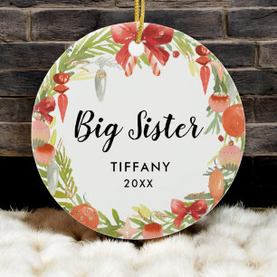Personlig Cute Sister Gift Big Sister Photo Julgransprydnad Keramik