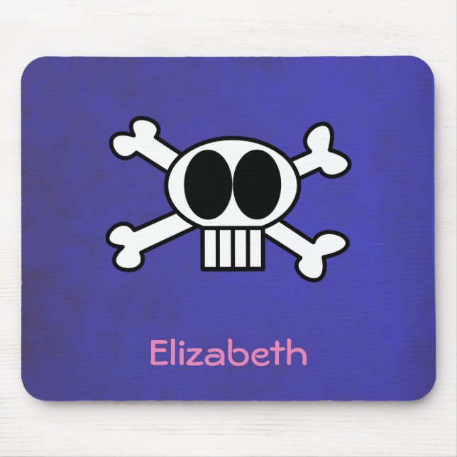 Personlig Cute Skull och Crossbone Musmatta (Framsidan)