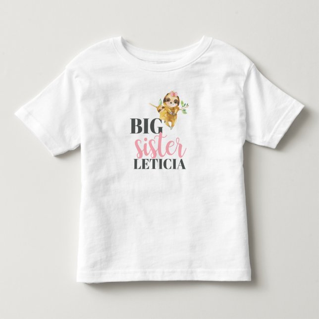 Personlig Cute Slots Big Sister Baby eller T Shirt (Framsida)