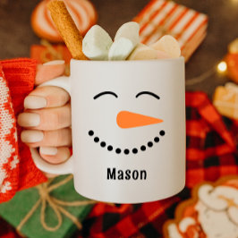 Personlig Cute Snögubbe Hett Kakao Mugg för barn