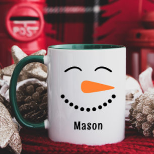 Personlig Cute Snögubbe Hett Kakao Mugg för barn