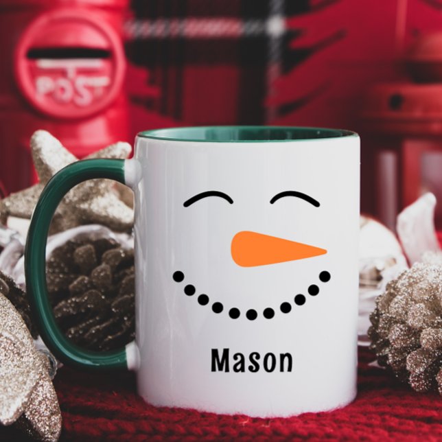 Personlig Cute Snögubbe Hett Kakao Mugg för barn (Skapare uppladdad)