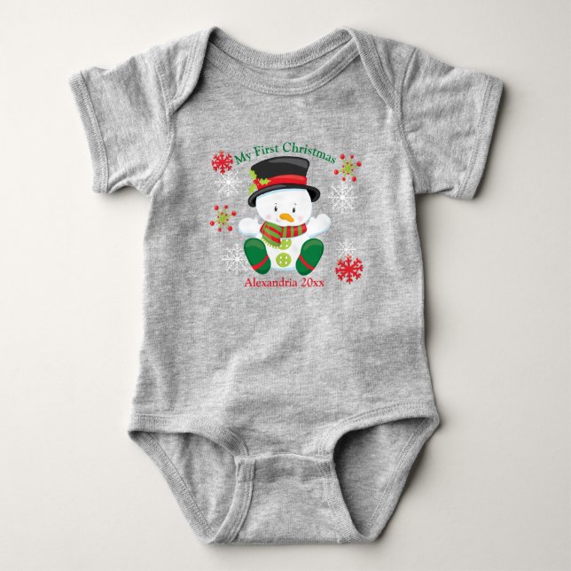 Personlig Cute Snögubbe T Shirt (Framsida)