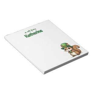 Personlig Cute St. Patrick's Day Squirrel Anteckningsblock