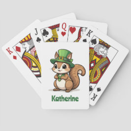 Personlig Cute St. Patrick's Day Squirrel Casinokort