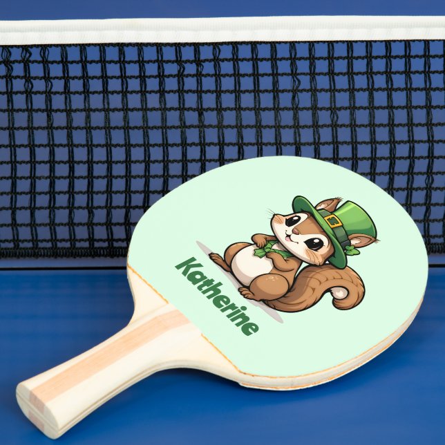 Personlig Cute St. Patrick's Day Squirrel Pingisracket (Insitu)