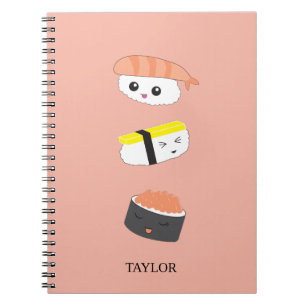 Personlig Cute sushi illustration Anteckningsbok