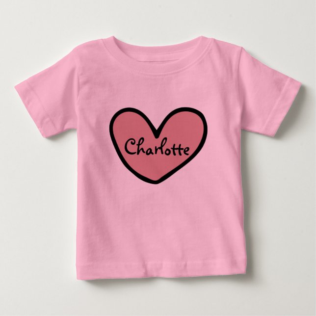 Personlig Cute Sweet Heart Mönster Baby-gåvor T Shirt (Framsida)