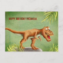 Personlig Cute T-Rex Dinosaur Grattis på födelseda