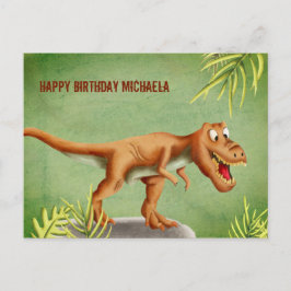 Personlig Cute T-Rex Dinosaur Grattis på födelseda Vykort