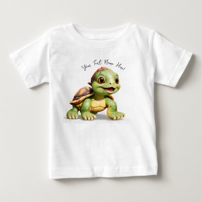 Personlig Cute Tecknad Turtle T Shirt (Framsida)