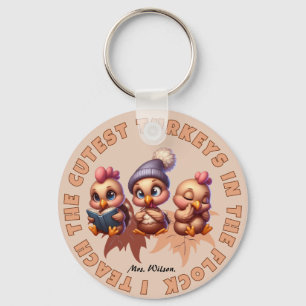 Personlig Cute Thanksgiving Teacher Gift Funny Nyckelring