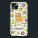 Personlig Cute Uggla Mönster<br><div class="desc">Det här är en roligt,  höft och trendig gult,  blått och grönt uggla Cell-telefonfodral. Enkel att anpassa den för en underbar gåva. Designad av Blackberry Boulevard.</div>