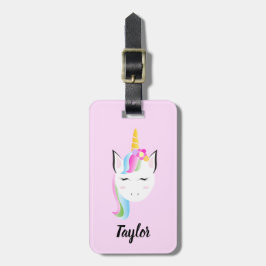 Personlig Cute Unicorn Bagagebricka